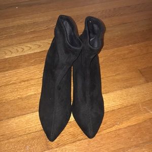 Black Suede Booty Heels